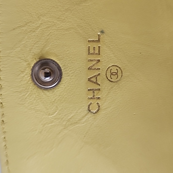 Chanel Matelasse Flap Wallet Black Yellow Lambskin + Entrupy COA - Picture 8 of 16